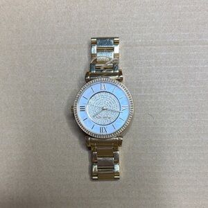 Michael Kors Gold and Silver Watch with Roman Numerals